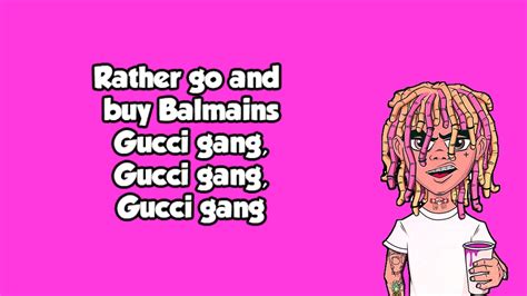 gucci gang louis gang fendi gang lyrics|lil pump Gucci gang lyrics.